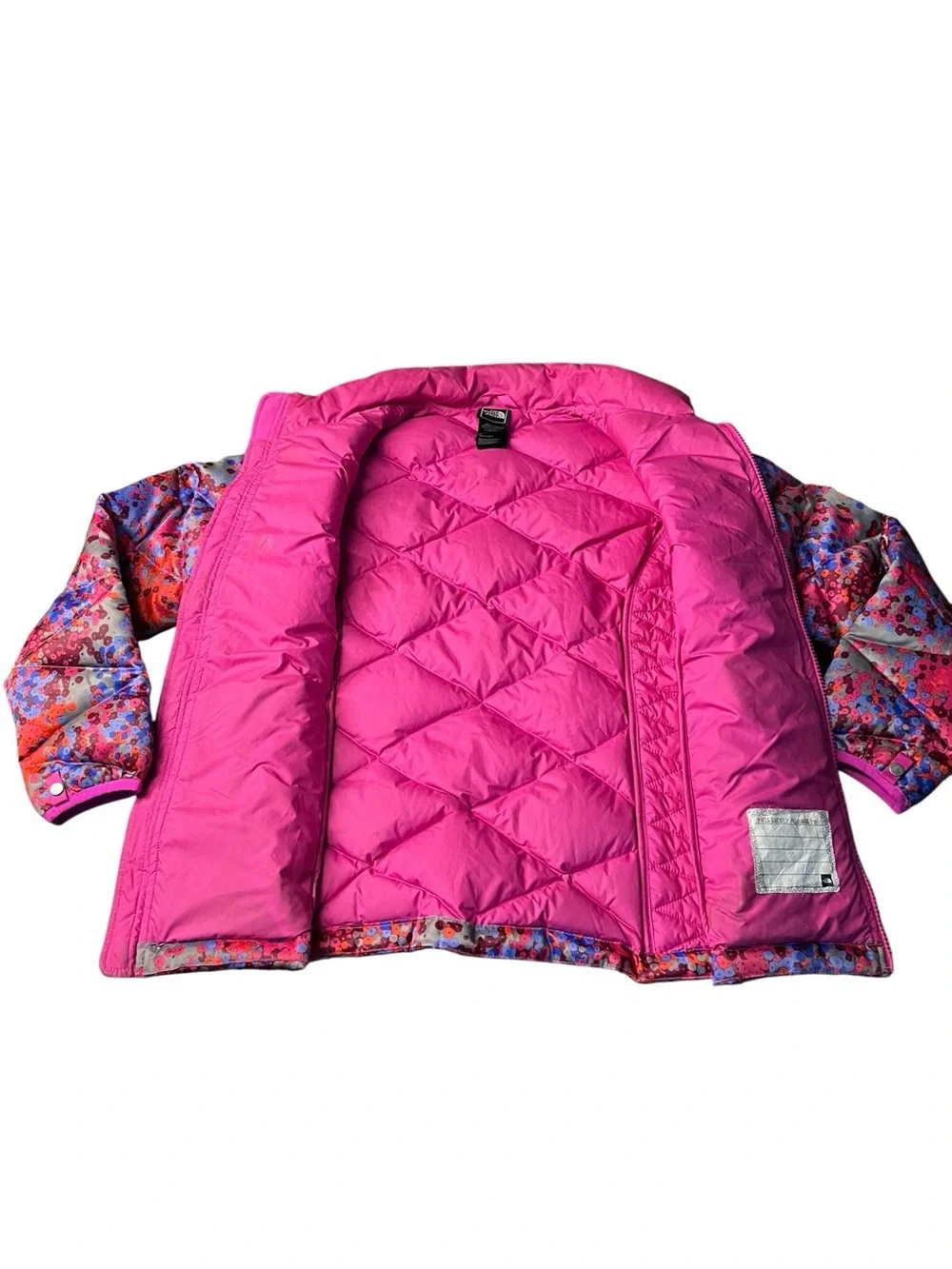 The North Face Bright Pink Girls' Quilted Puffer Ski Jacket Size 14-16